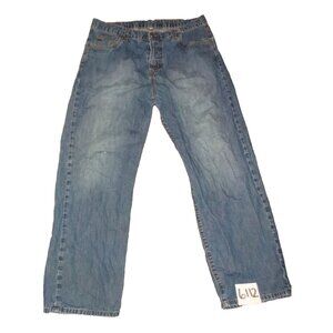 Hurley International Button Fly Factory Fade Blue Denim Jeans Men's Size 36 x 30